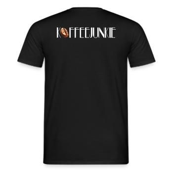 Coffee junkie with white bean - Men's T-Shirt - black - Back - AI Model Male 178 light (178cm)