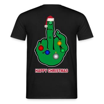 happy christmas - Männer T-Shirt - Schwarz - Hinten - AI Model Male 178 light (178cm)