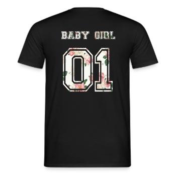 Idée de partenaire pour le maillot cadeau fille numéro 01 numéro 1 - T-shirt homme - noir - Dos - AI Model Male 178 light (178cm)