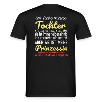 J'aime ma fille princesse - T-shirt homme - noir - Dos - AI Model Male 178 light (178cm)