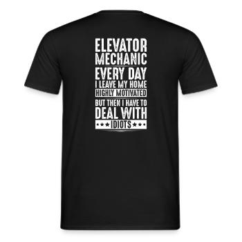Elevator Fitter Elevator Mechanic Elevator Mechanic - Men's T-Shirt - black - Back - AI Model Male 178 light (178cm)