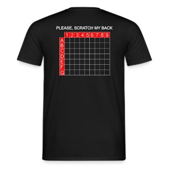 Scratch - Please scratch here - Men's T-Shirt - black - Back - AI Model Male 178 light (178cm)