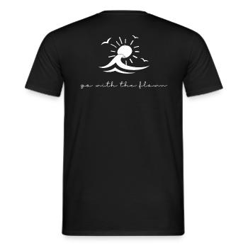 go with the flow - Männer T-Shirt - Schwarz - Hinten - AI Model Male 178 light (178cm)