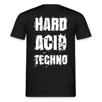 Hard Acid Techno Glitch - T-shirt homme - noir - Dos - AI Model Male 178 light (178cm)