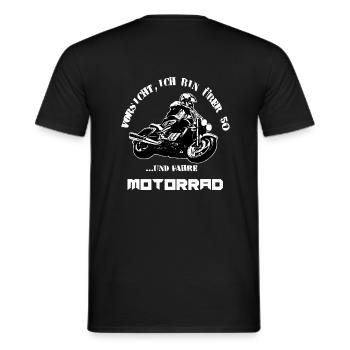 Motorrad Ü50 Rocket 3 Spruch - Männer T-Shirt - Schwarz - Hinten - AI Model Male 178 light (178cm)