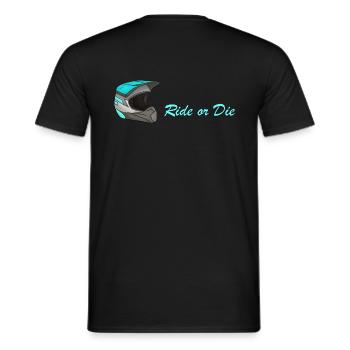 Ride or Die blue - Men's T-Shirt - black - Back - AI Model Male 178 light (178cm)