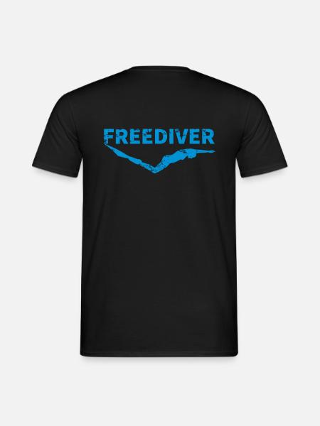 Apnoe-Taucher horizontal - Männer T-Shirt - Schwarz