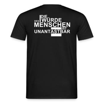 LA DIGNITÉ HUMAINE EST INVIOLABLE - T-shirt homme - noir - Dos - AI Model Male 178 light (178cm)