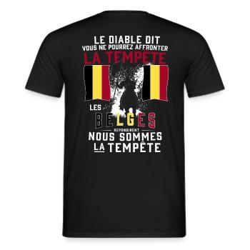 Tempête Belges - T-shirt homme - noir - Dos - AI Model Male 178 light (178cm)