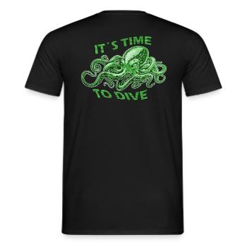 Time to dive - Men's T-Shirt - black - Back - AI Model Male 178 light (178cm)