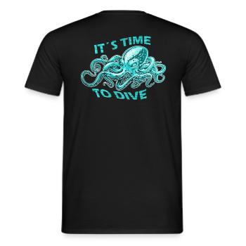 Time to dive diving diver - Männer T-Shirt - Schwarz - Hinten - AI Model Male 178 light (178cm)