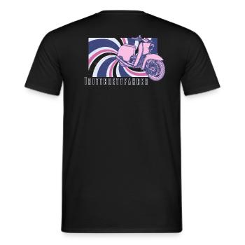 Swallow (retro) // Illustration - Men's T-Shirt - black - Back - AI Model Male 178 light (178cm)