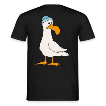 Möwe - Männer T-Shirt - Schwarz - Hinten - AI Model Male 178 light (178cm)
