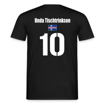 Island Trikot lustig Isländischer Name Fußball - Männer T-Shirt - Schwarz - Hinten - AI Model Male 178 light (178cm)