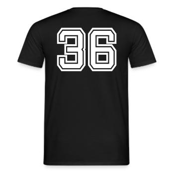 36 - Männer T-Shirt - Schwarz - Hinten - AI Model Male 178 light (178cm)