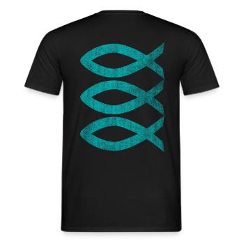 Poisson chrétien Poisson Jésus - T-shirt homme - noir - Dos - AI Model Male 178 light (178cm)