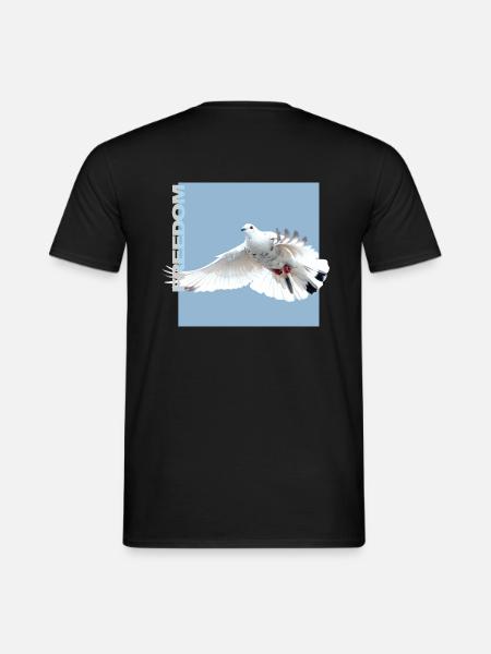 Taube "FREIHEIT" - Männer T-Shirt - Schwarz
