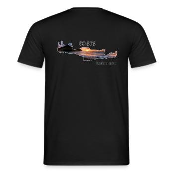 Kreta Crete - Männer T-Shirt - Schwarz - Hinten - AI Model Male 178 light (178cm)