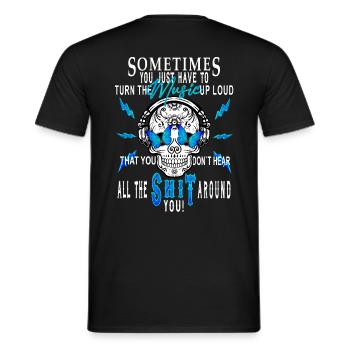 Crâne de musique - T-shirt homme - noir - Dos - AI Model Male 178 light (178cm)