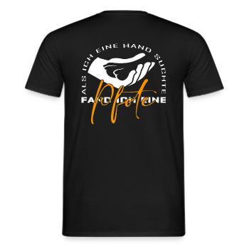 When I was looking for a hand I found a paw - Men's T-Shirt - black - Back - AI Model Male 178 light (178cm)