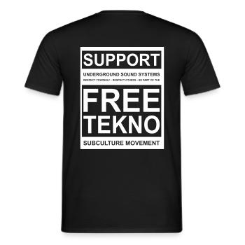 014 soutien tekno gratuit - T-shirt homme - noir - Dos - AI Model Male 178 light (178cm)