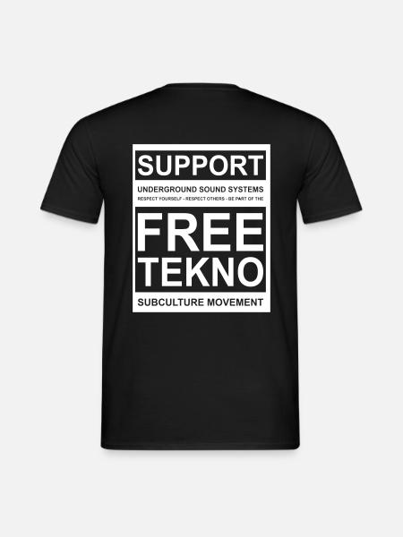 014 soutien tekno gratuit - T-shirt homme - noir
