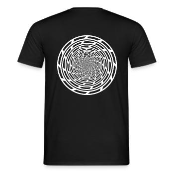 Tekno 23 Spirale - Männer T-Shirt - Schwarz - Hinten - AI Model Male 178 light (178cm)