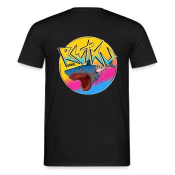 RetkuOriginals - GreatWhite - Männer T-Shirt - Schwarz - Hinten - AI Model Male 178 light (178cm)