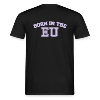 Born in the EU - Men's T-Shirt - black - Back - AI Model Male 178 light (178cm)