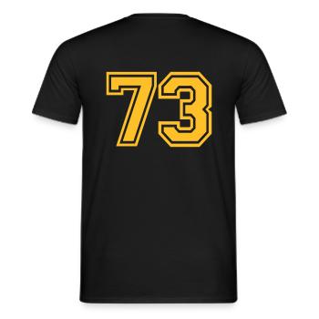 73 - Männer T-Shirt - Schwarz - Hinten - AI Model Male 178 light (178cm)