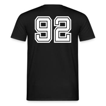 92 - Männer T-Shirt - Schwarz - Hinten - AI Model Male 178 light (178cm)