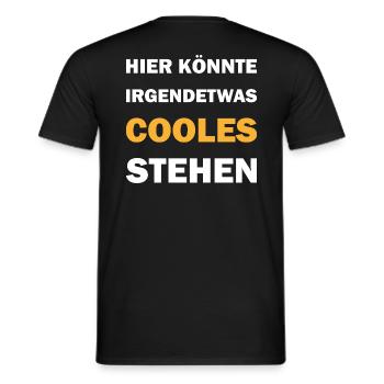Hier könnte irgendetwas cooles stehen - Männer T-Shirt - Schwarz - Hinten - AI Model Male 178 light (178cm)