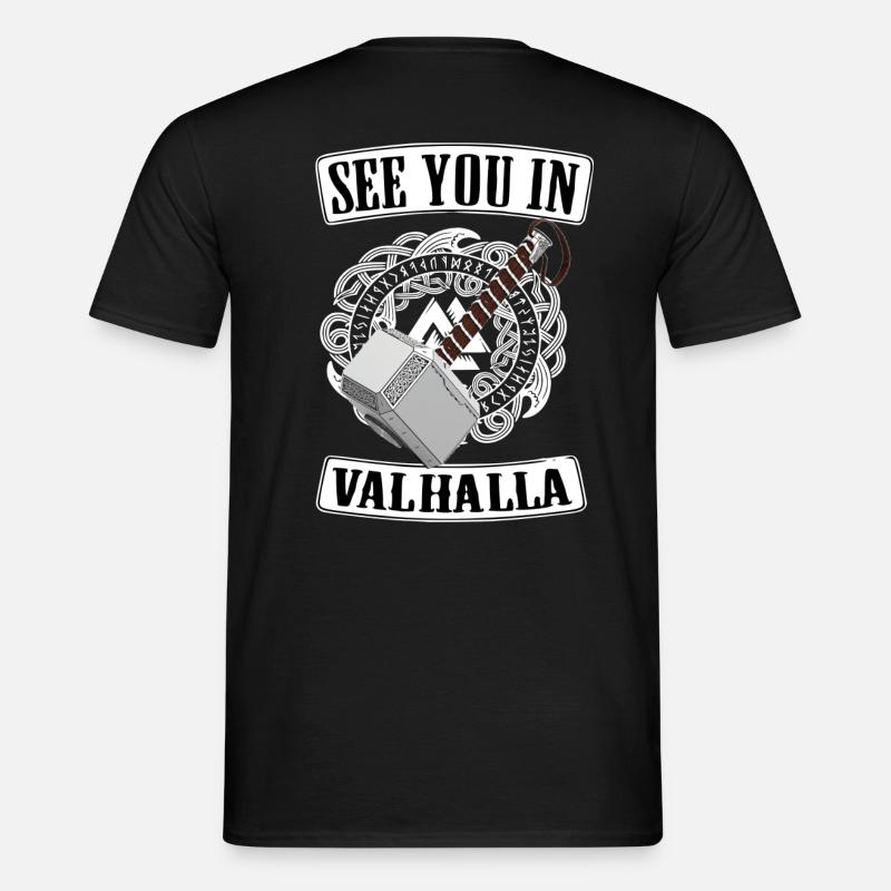 Wikinger Walhalla Runen Thor Hammer - Männer T-Shirt - Schwarz