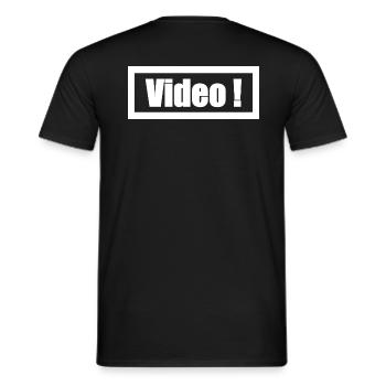 Video - Männer T-Shirt - Schwarz - Hinten - AI Model Male 178 light (178cm)