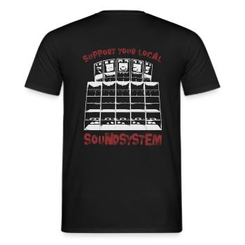 support your local soundsystem - Männer T-Shirt - Schwarz - Hinten - AI Model Male 178 light (178cm)