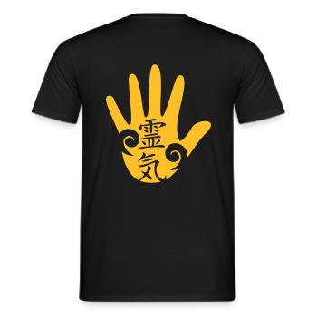REIKI energy - Men's T-Shirt - black - Back - AI Model Male 178 light (178cm)