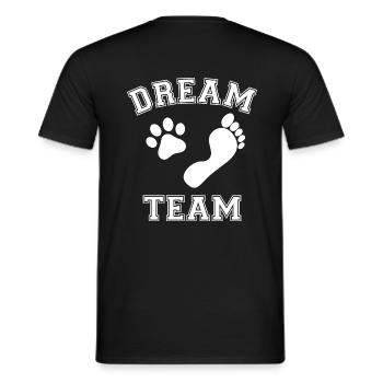 Chien cadeau pfotenabdurck propriétaire de chien promener - T-shirt homme - noir - Dos - AI Model Male 178 light (178cm)