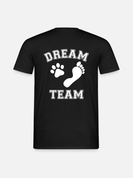 Hund Geschenk Pfotenabdurck Hundehalter Gassi - Männer T-Shirt - Schwarz