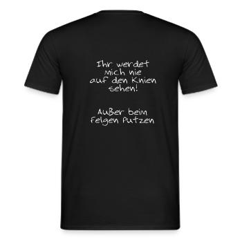 Autobsprüche Felgen putzen - Männer T-Shirt - Schwarz - Hinten - AI Model Male 178 light (178cm)
