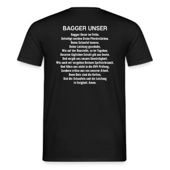 Excavatrice Dredge Driver Excavator Guide Prière cadeau - T-shirt homme - noir - Dos - AI Model Male 178 light (178cm)