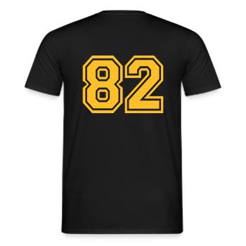 82 - Männer T-Shirt - Schwarz - Hinten - AI Model Male 178 light (178cm)