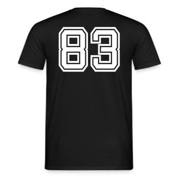 83 - Männer T-Shirt - Schwarz - Hinten - AI Model Male 178 light (178cm)