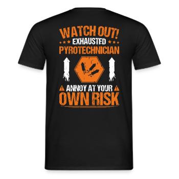 Pyrotechniciens Pyrotechnie Pyrotechnician - T-shirt homme - noir - Dos - AI Model Male 178 light (178cm)