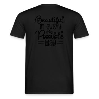 Beautiful in every possible way - Men's T-Shirt - black - Back - AI Model Male 178 light (178cm)