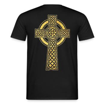 Croix Celtique symbole d’équilibre et de protection - T-shirt homme - noir - Dos - AI Model Male 178 light (178cm)