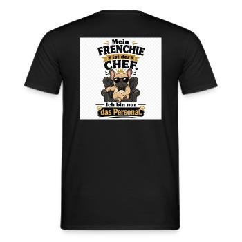 Mein Frenchie ist der Chef - Männer T-Shirt - Schwarz - Hinten - AI Model Male 178 light (178cm)