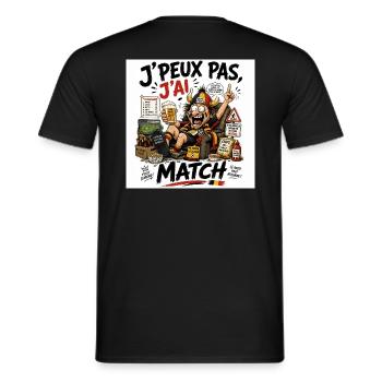 J'peux pas j'ai match - T-shirt homme - noir - Dos - AI Model Male 178 light (178cm)