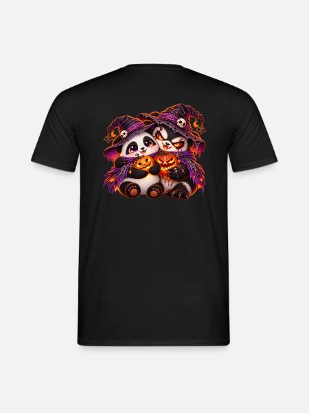 Pand'Halloween Panda-Kuschung (Yin-Yang) - Männer T-Shirt - Schwarz