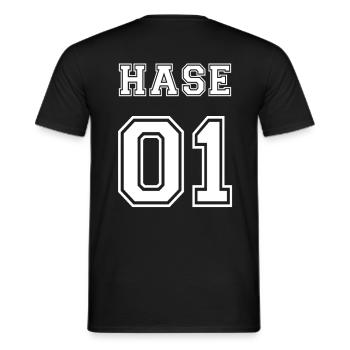 Hase 01 Nummer 1 Geschenk Trikot Partnerlook Idee - Männer T-Shirt - Schwarz - Hinten - AI Model Male 178 light (178cm)