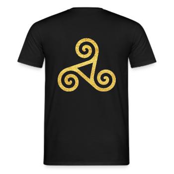 Triskelel Keltisches Symbol Triskelion Schutz - Männer T-Shirt - Schwarz - Hinten - AI Model Male 178 light (178cm)